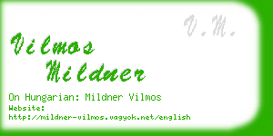 vilmos mildner business card